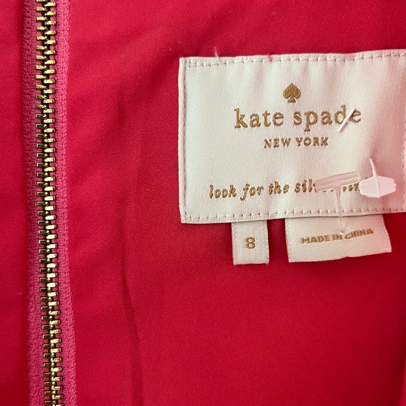 Kate Spade Sz 8 Coral Pink Midi Lined Tank Sheath V Neck Dress Back Zip - Picture 3 of 12